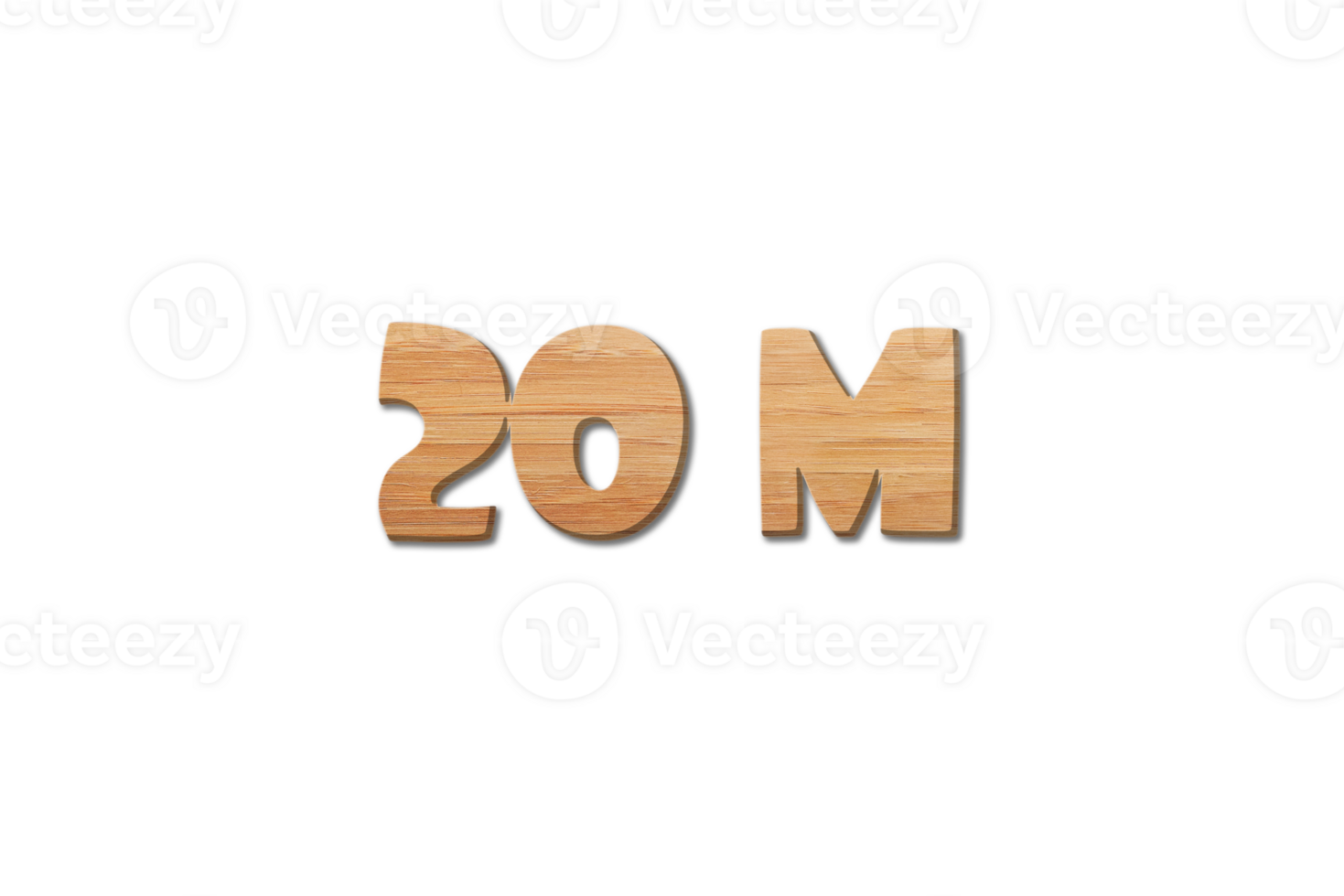 20 million subscribers celebration greeting Number with wood design png