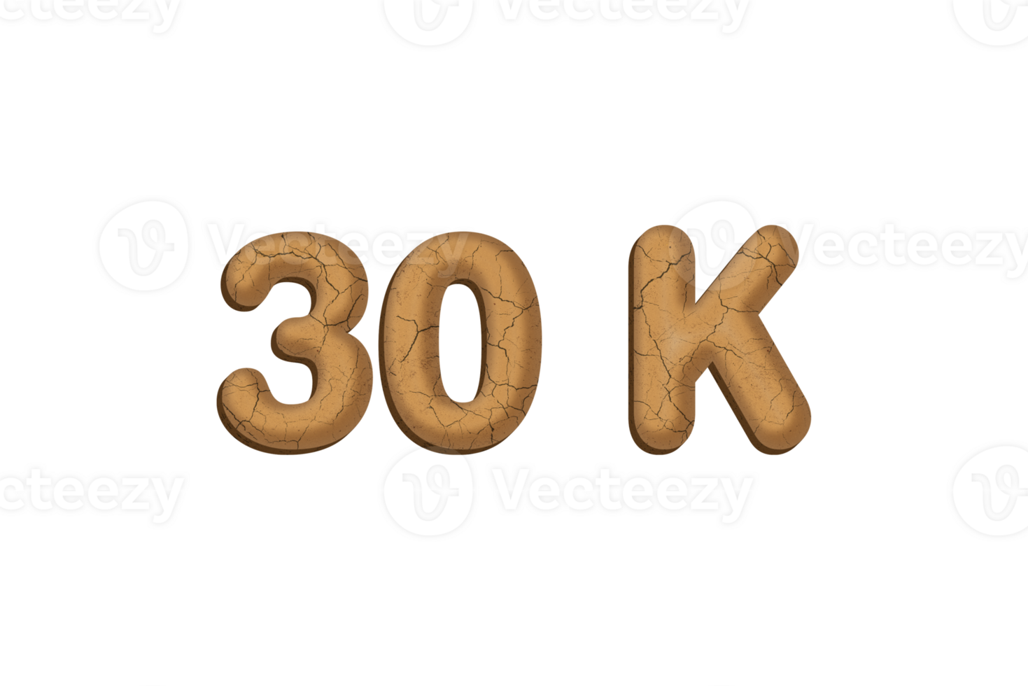 30 k subscribers celebration greeting Number with mud design png
