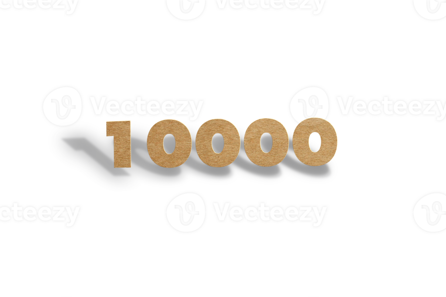 10000 subscribers celebration greeting Number with hard card cutted design png