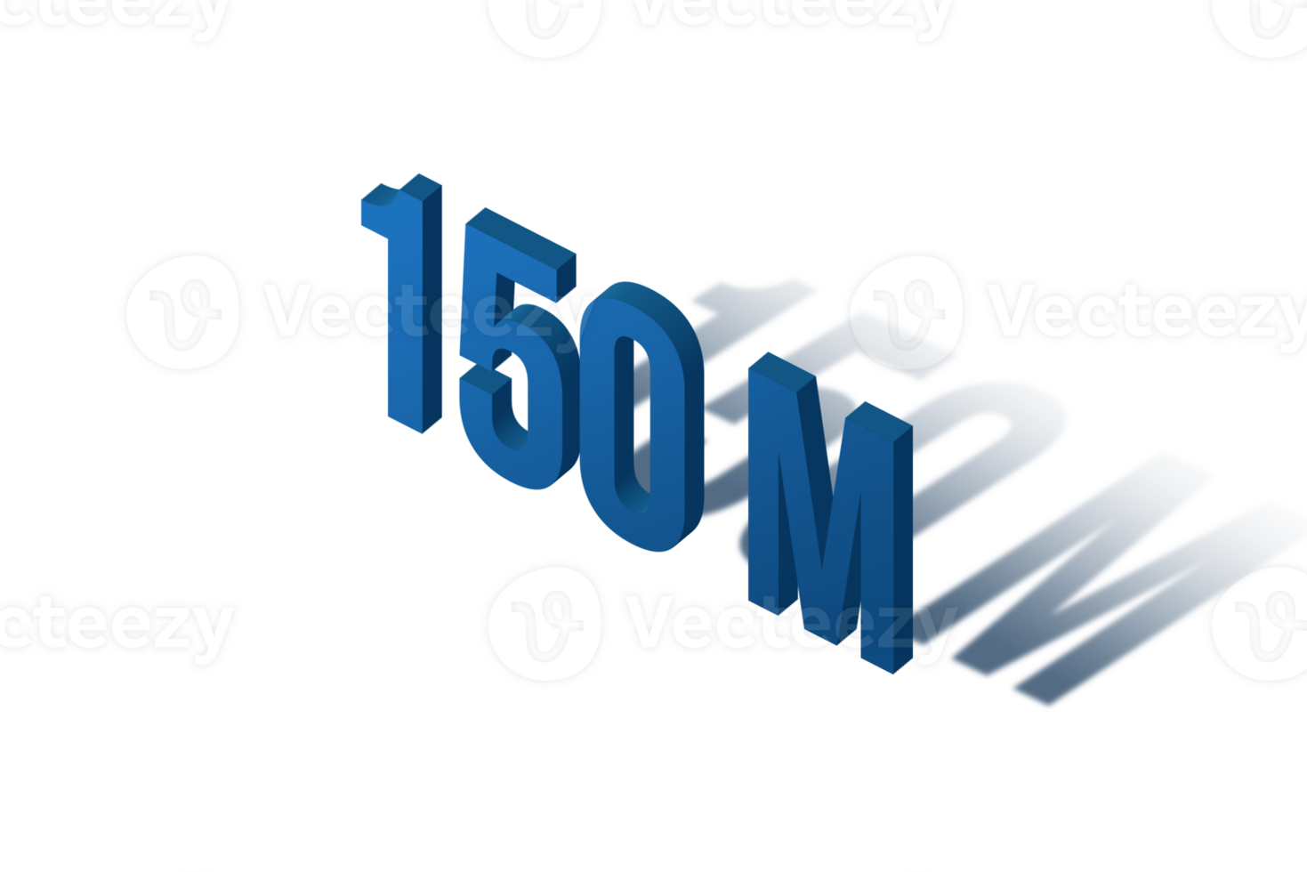 150 million subscribers celebration greeting Number with isomatric design png