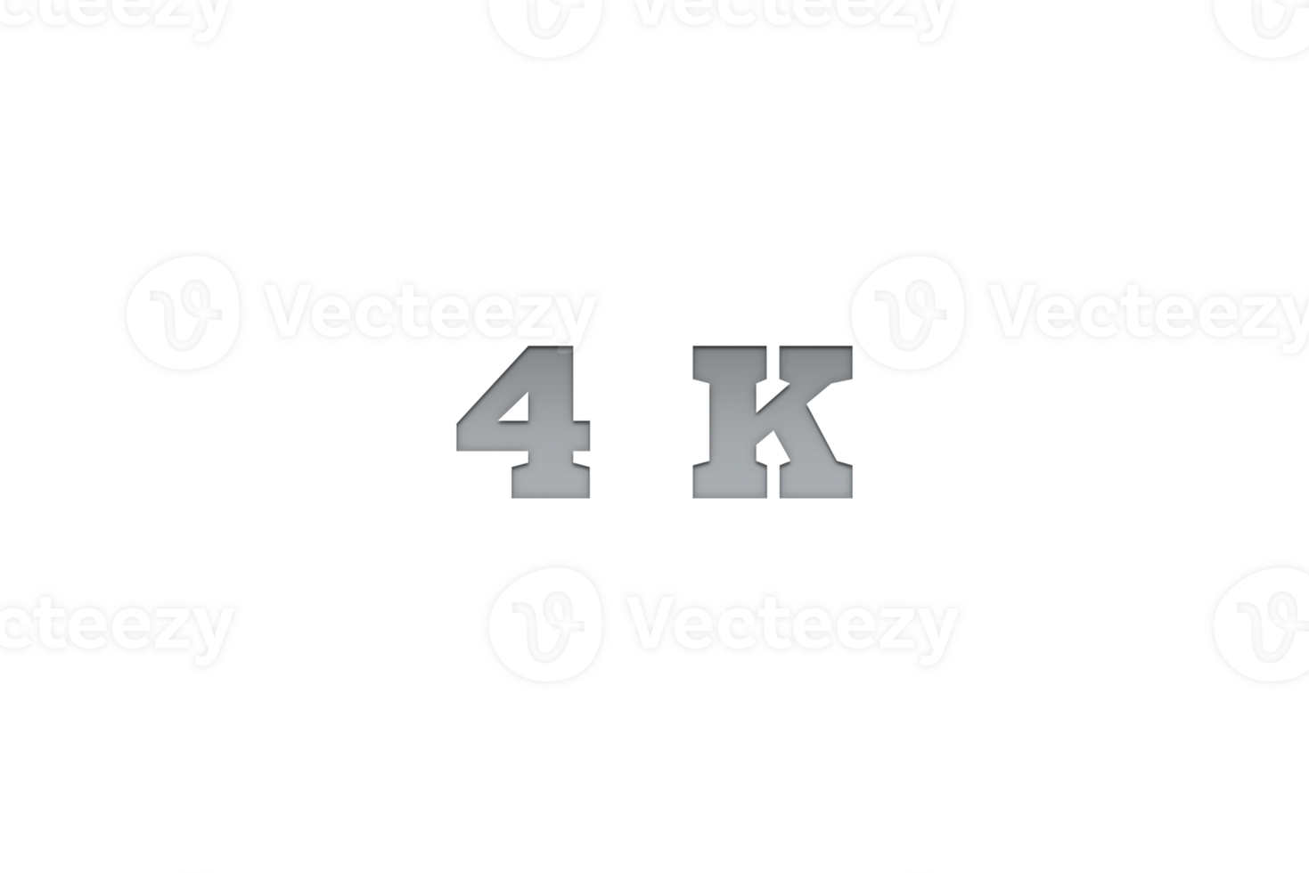 4 k subscribers celebration greeting Number with metal engriving design png