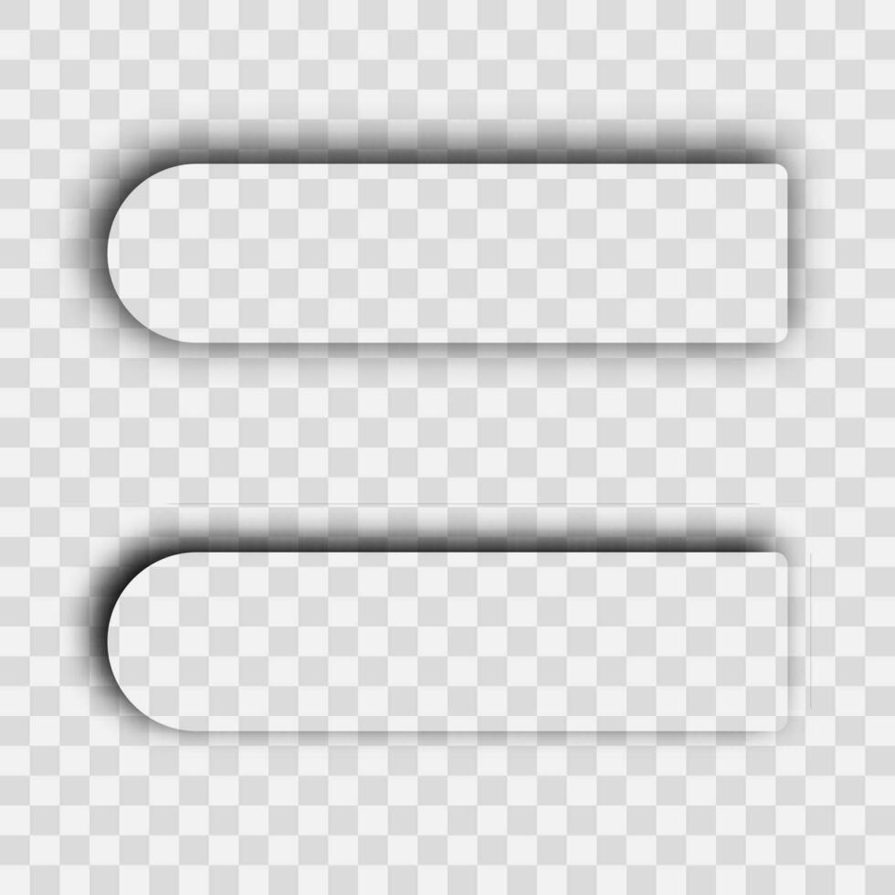 Dark realistic shadow. Set of two rectangles with rounded corners shadows vector