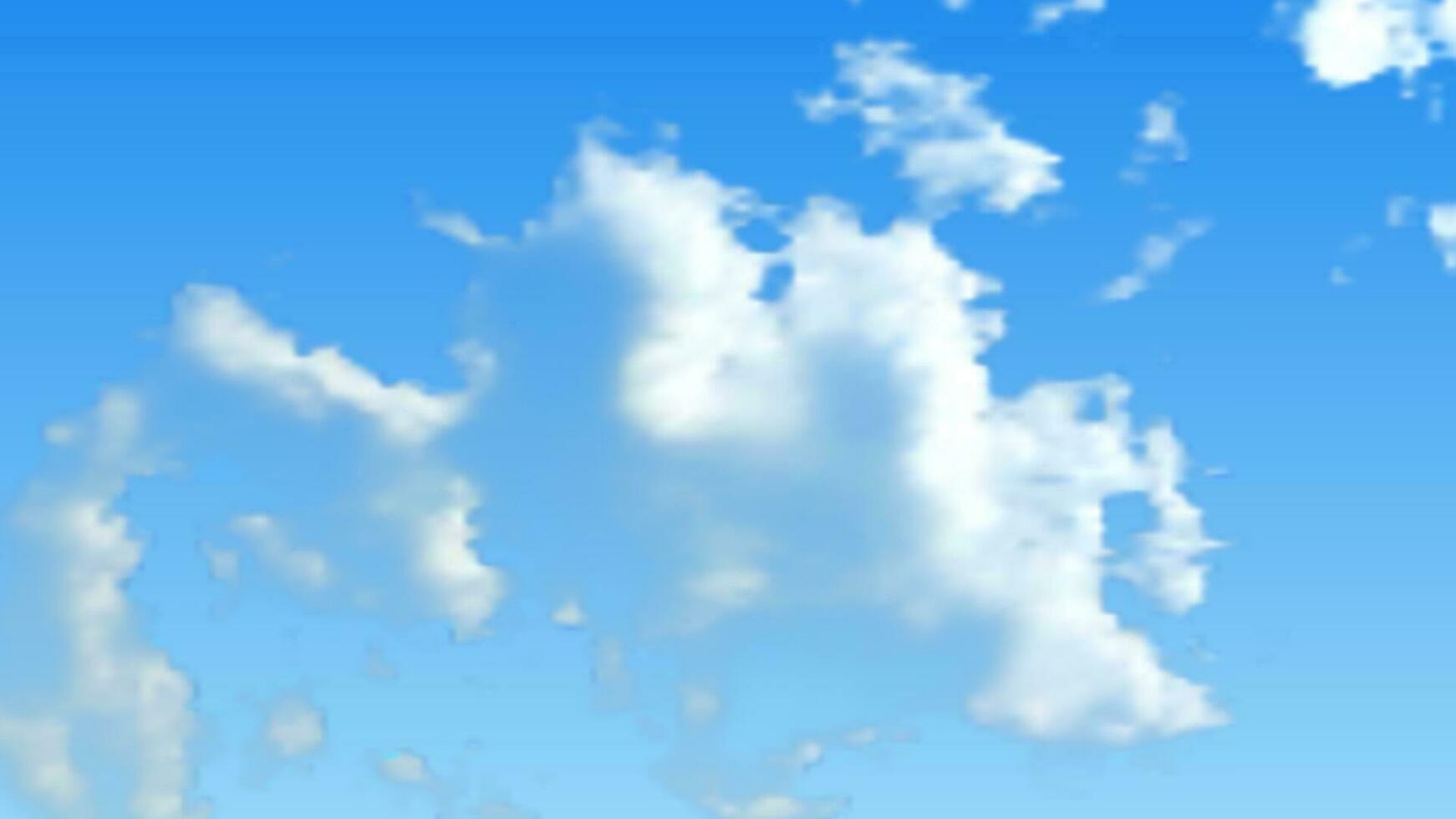 Natural background with cloud on blue sky. Realistic cloud on blue backdrop. Vector illustration