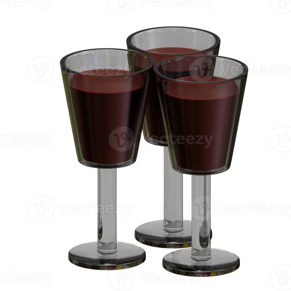 3d rendered wine glass perfect for birthday design project png
