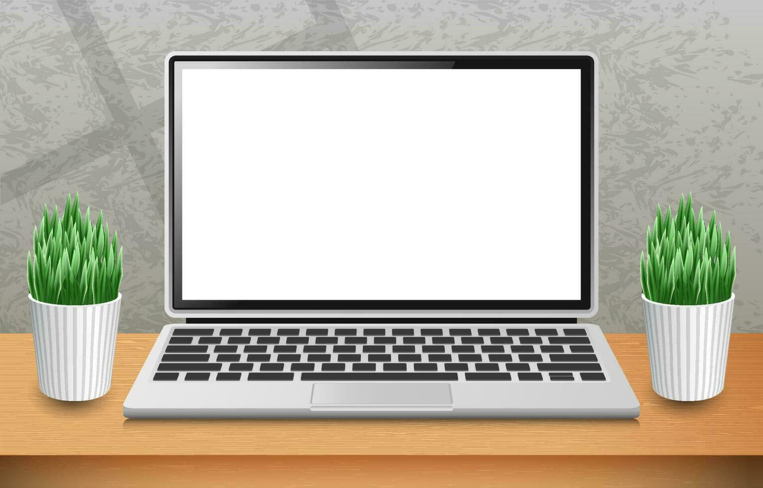 Laptop Blank Screen Mockup vector