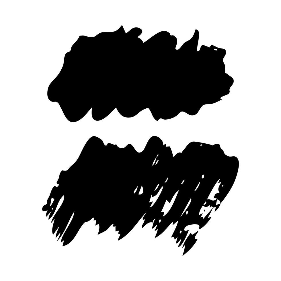 Set of two sketch Scribble Smears. Hand drawn Paint Scribble Stains. Vector illustration.