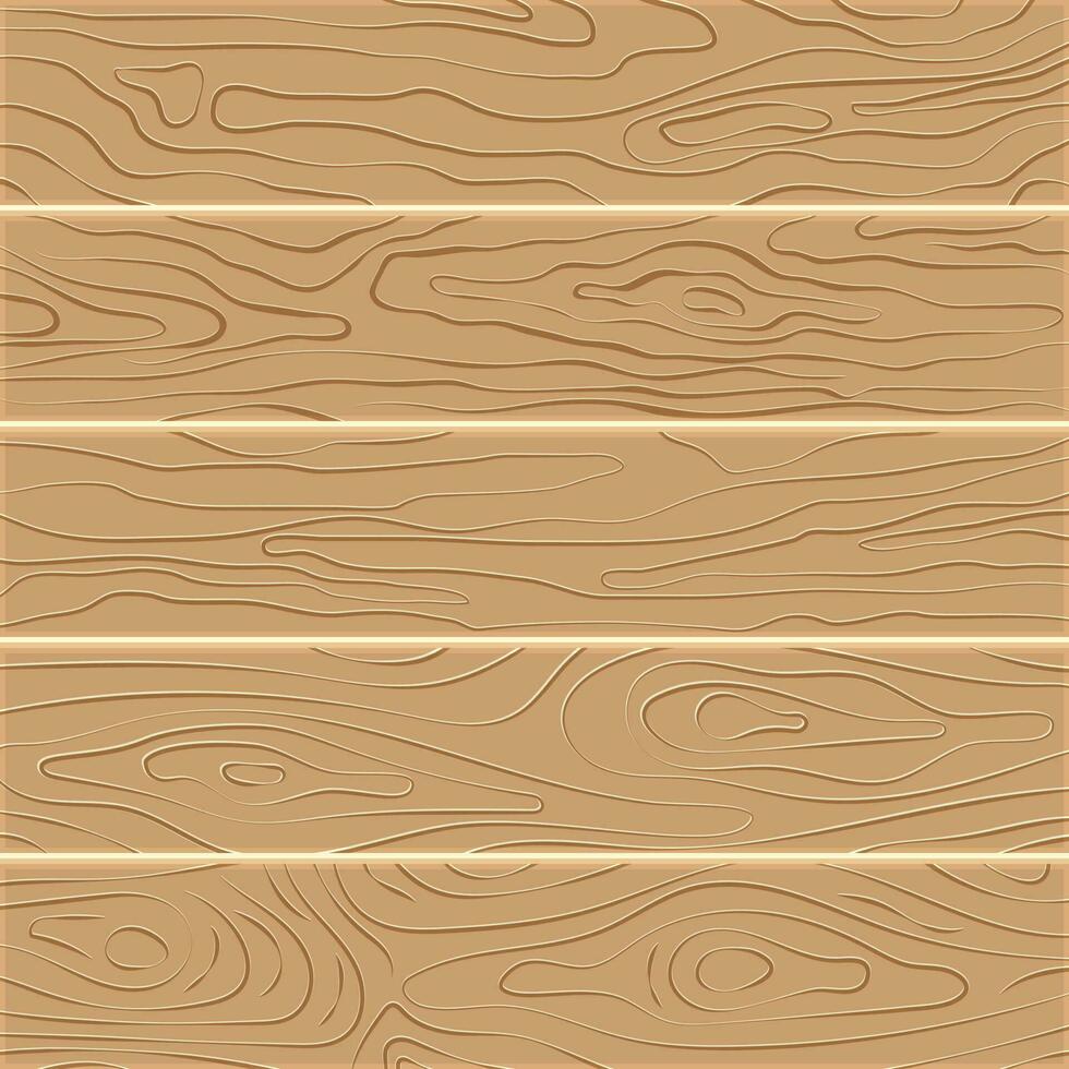 Wood texture background. Five wooden boards in flat design. Vector illustration