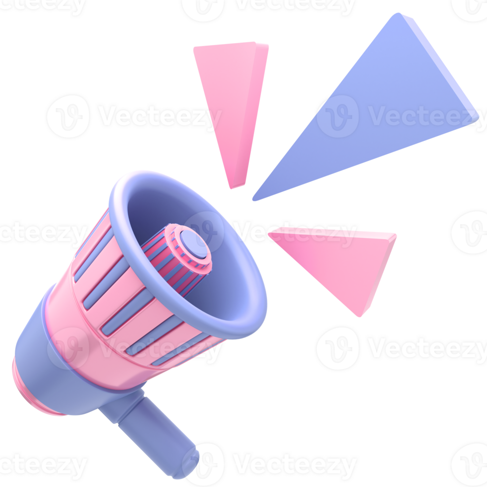 3d süß Megaphon mit hoch Qualität machen png