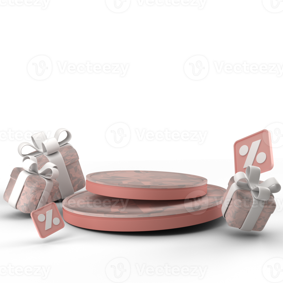 soft pink pedestal podium for product display png