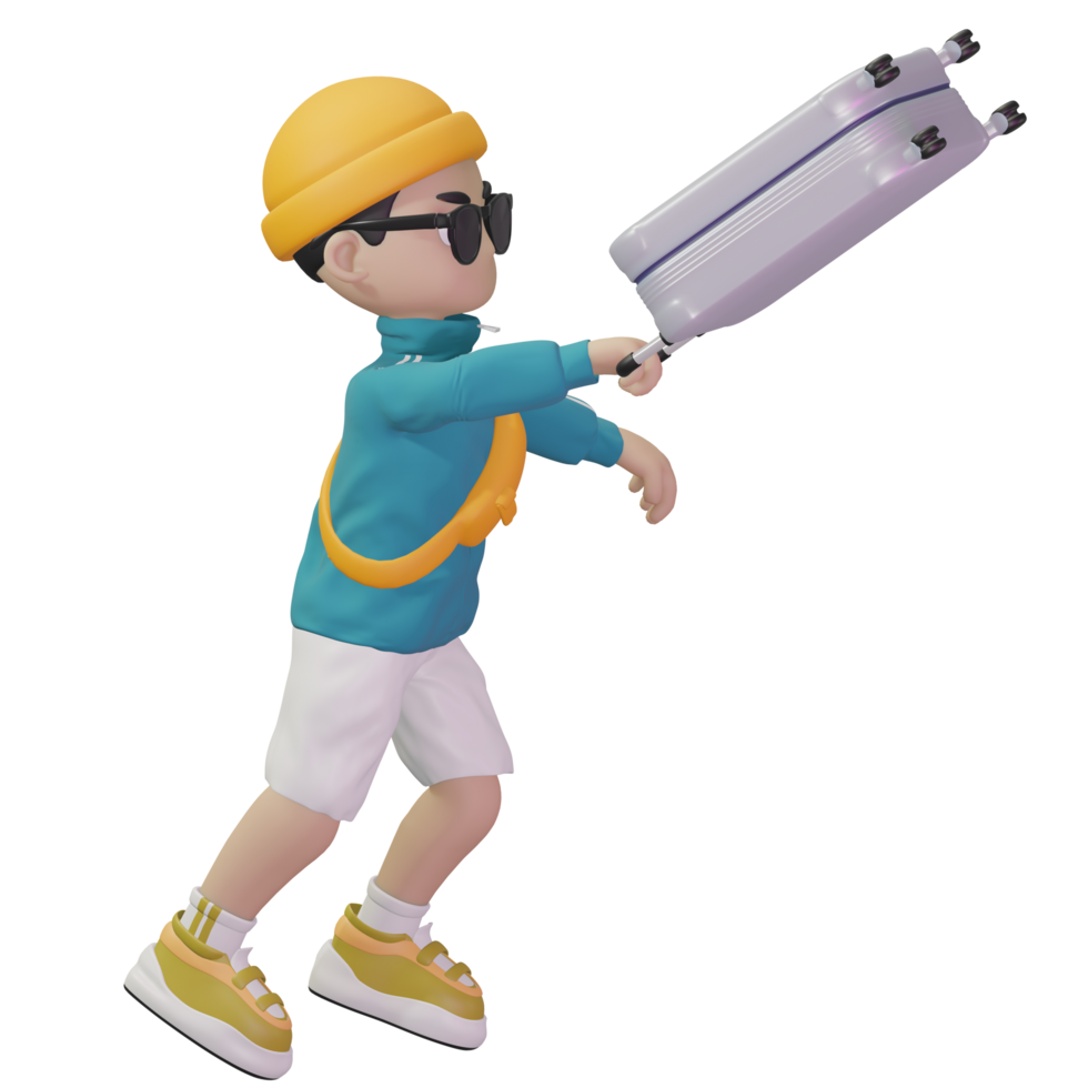 3d character vacation png