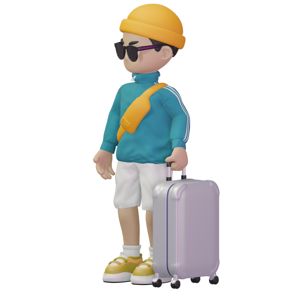 3d character vacation png