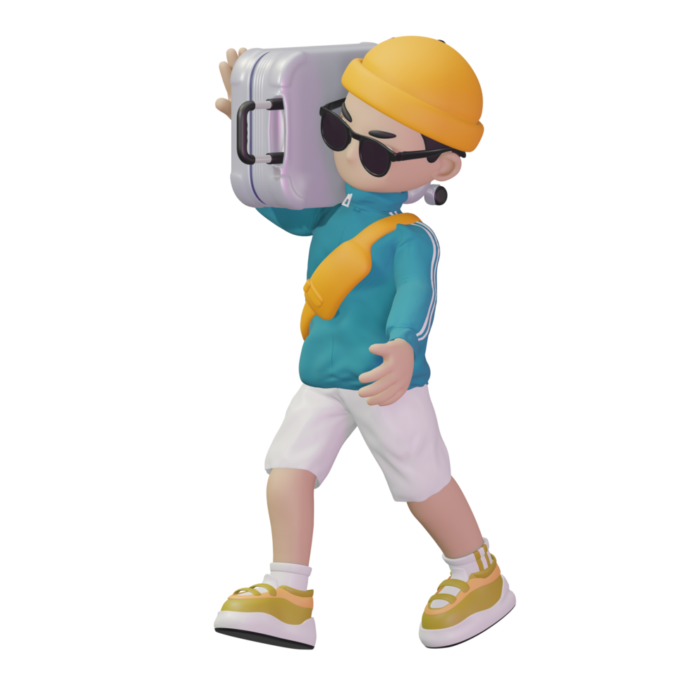 3d character vacation png
