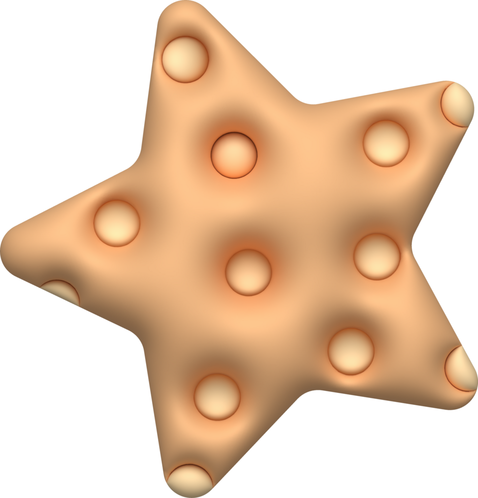 illustration 3d starfish in summer for design png