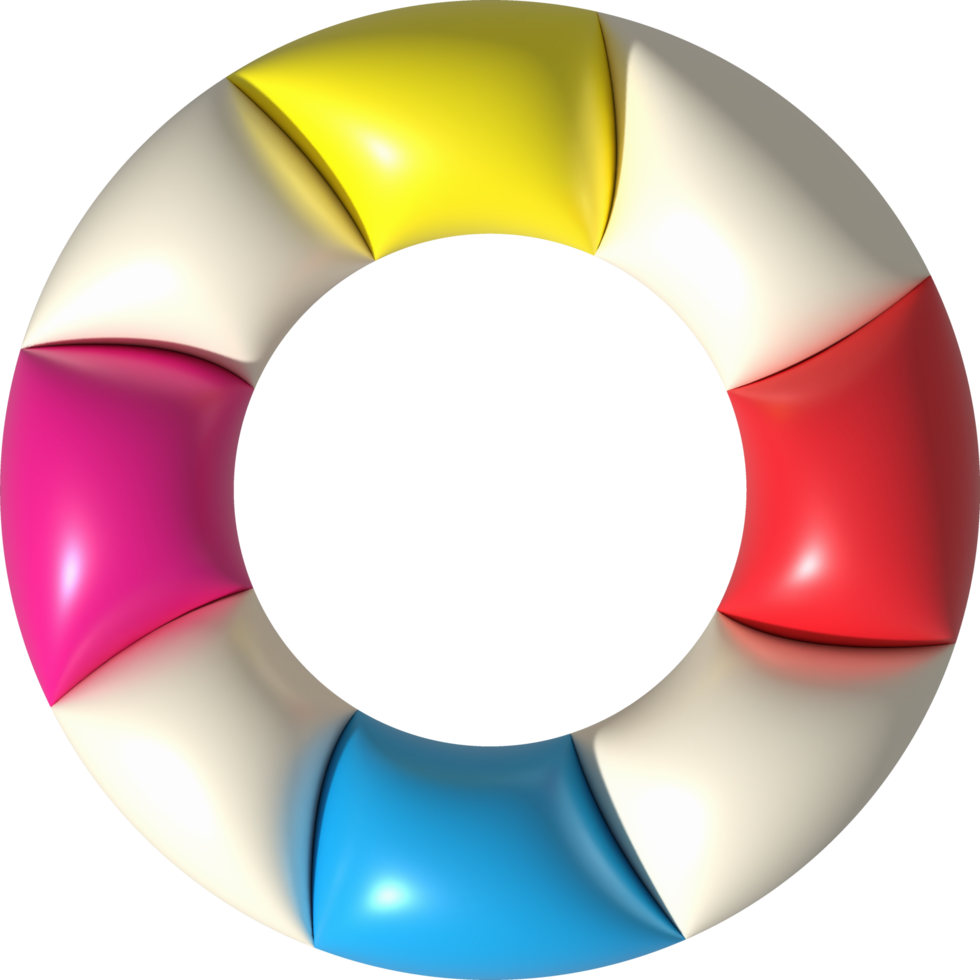 illustration 3D. Summer swimming rings for design. png