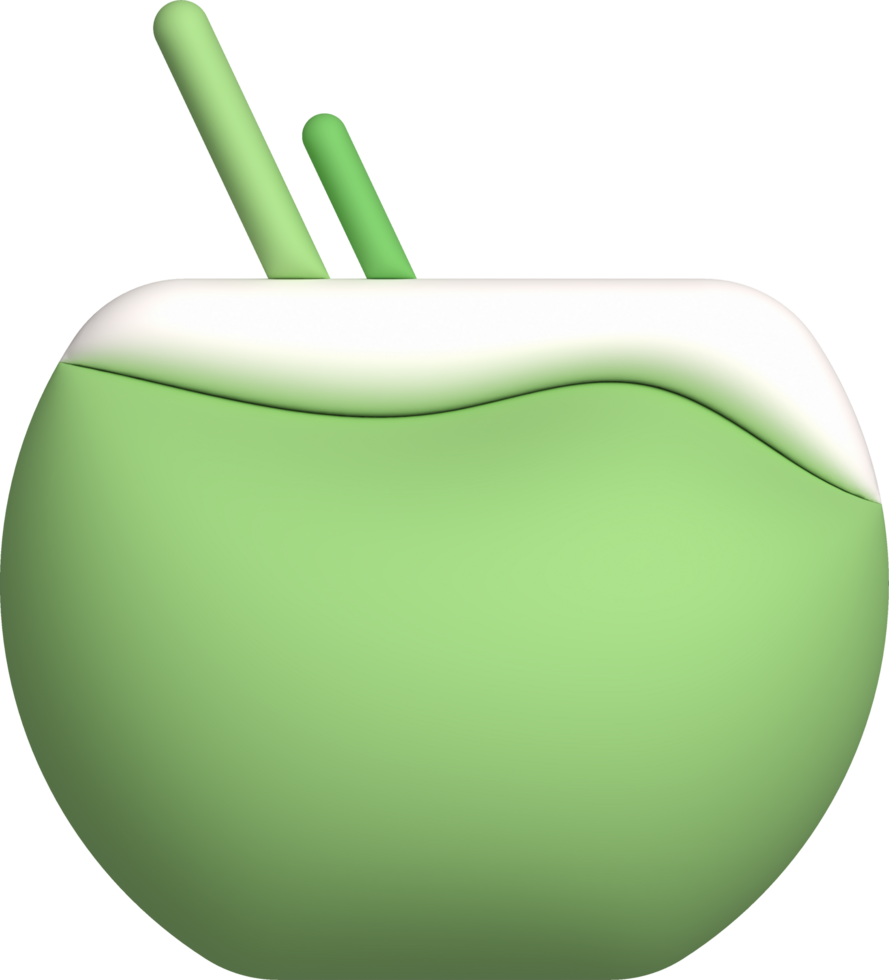 illustration 3d. Coconut in summer for design. png
