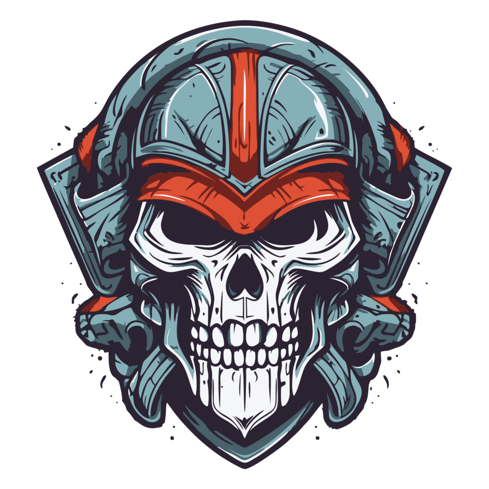 Intricate skull warrior illustration for tshirt png