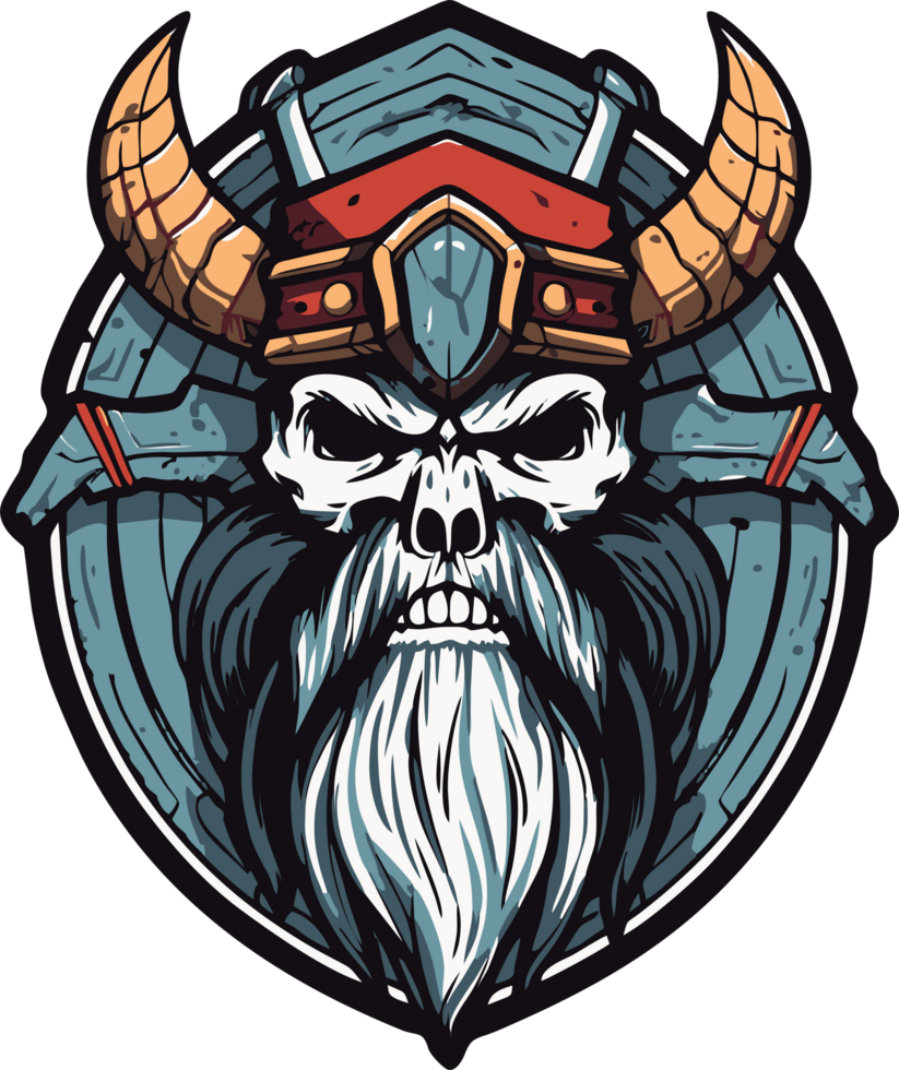 antigo viking crânio Guerreiro obra de arte para camiseta png