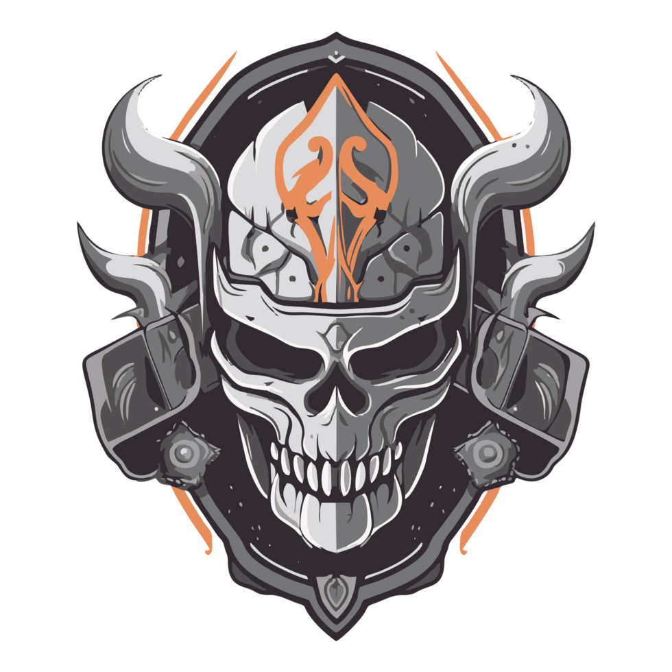 Edgy skull warrior artwork for tshirt png