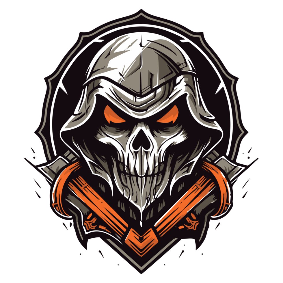 Powerful skull warrior design for tshirt png
