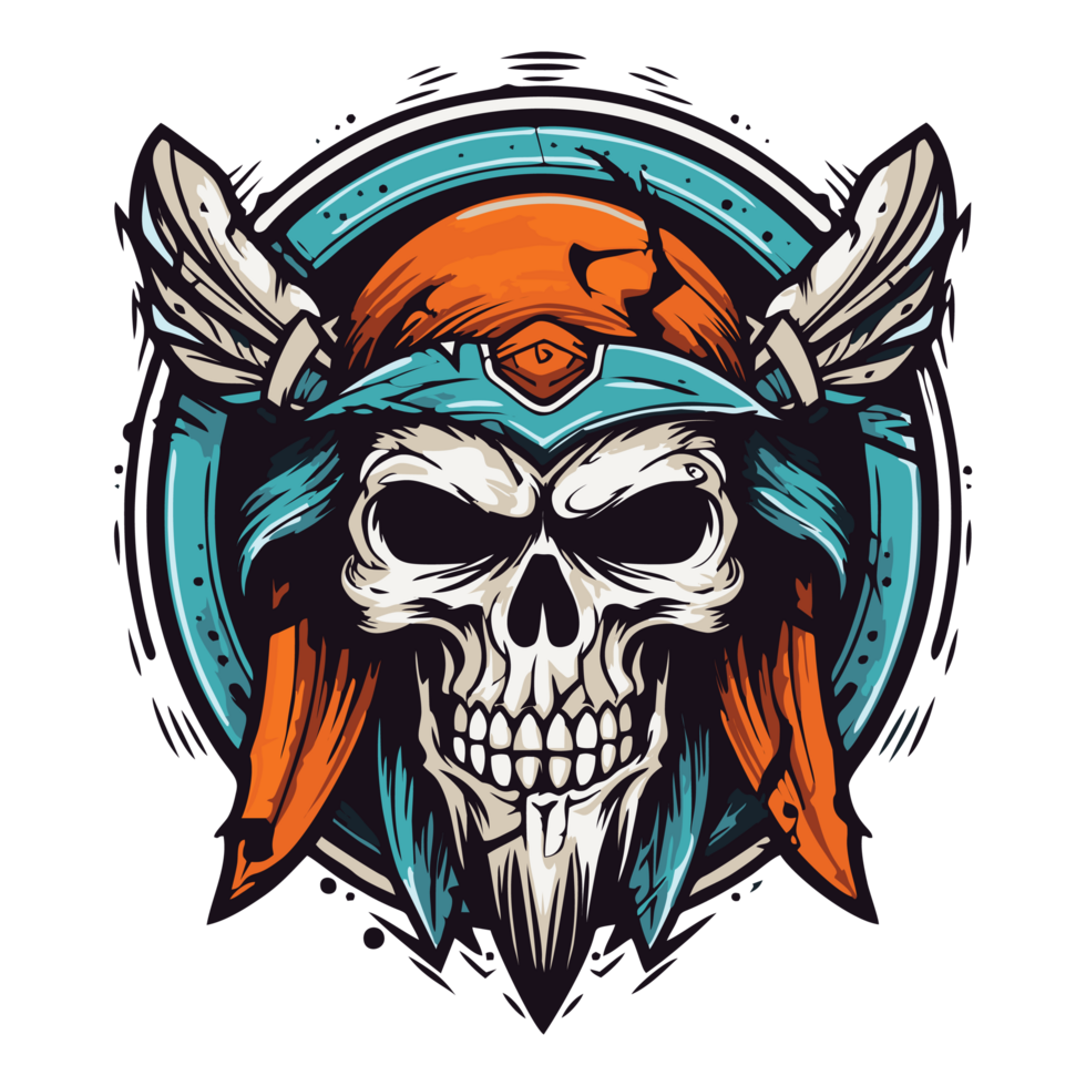 Edgy skull warrior artwork for tshirt png