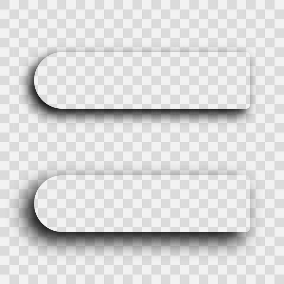oscuro transparente realista sombra. conjunto de dos rectángulos con redondeado rincones oscuridad vector