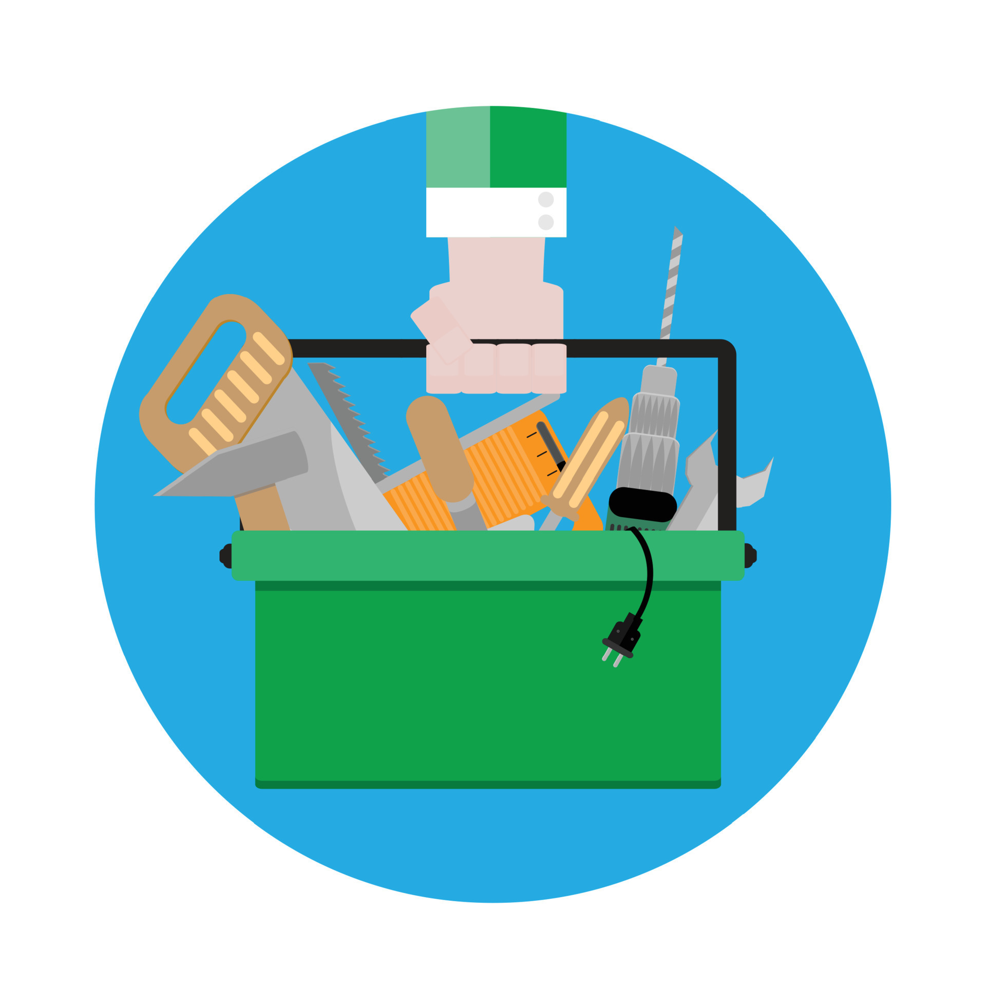 Tool box icon vector. Toolbox with instrument, illustration tool kit