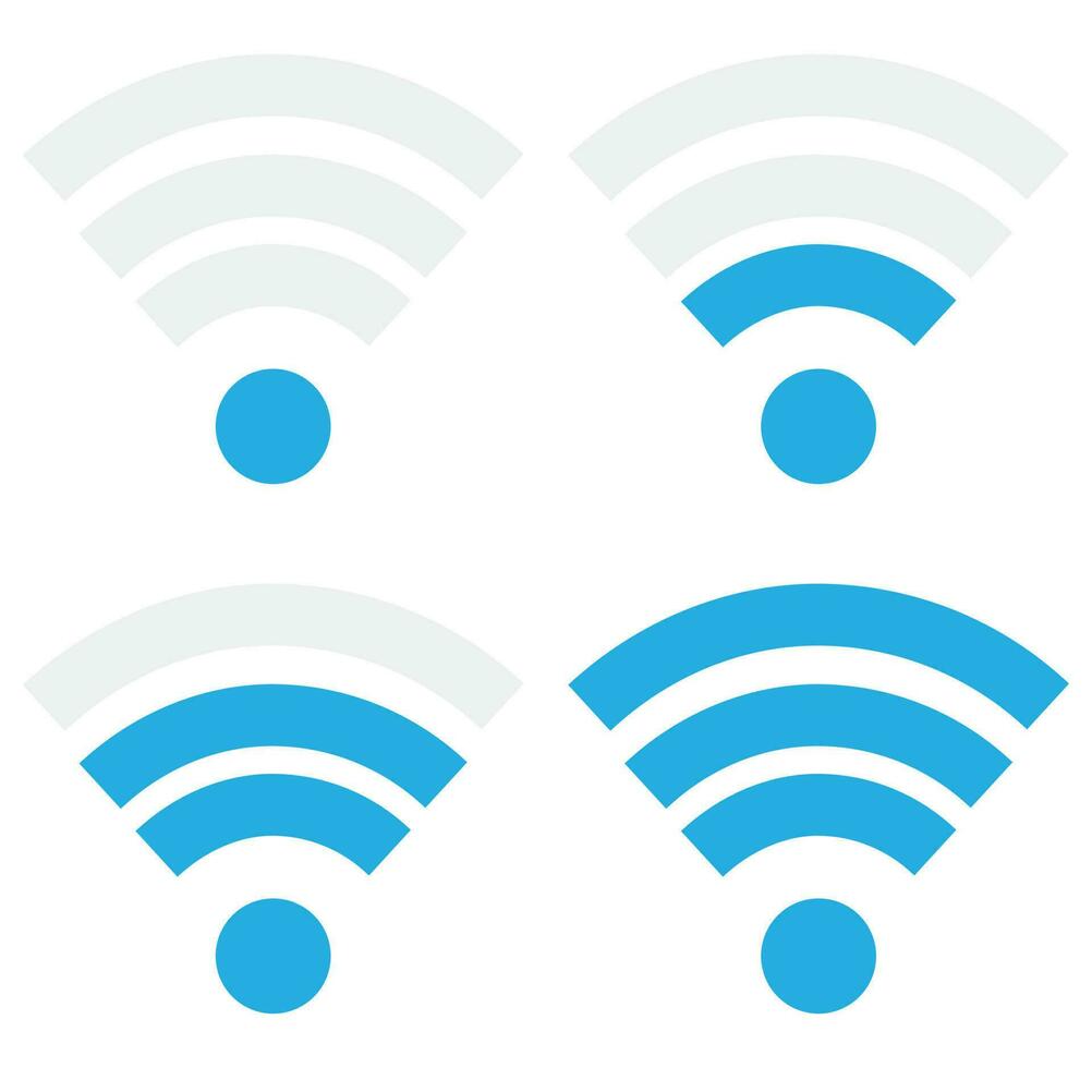 Indicator wifi communication set. Web router computing and telecommunications, maximum broadcast digital free and sharing. Vector flat design illustration