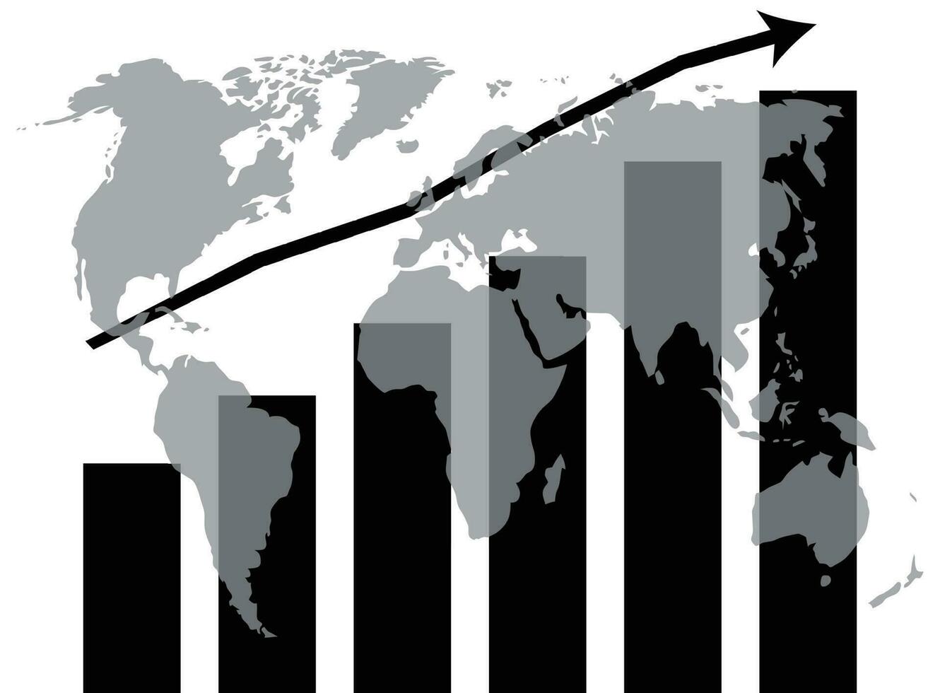 Global world development graphic. Global infographic background, chart and development template for business report and trend. Vector flat design illustration