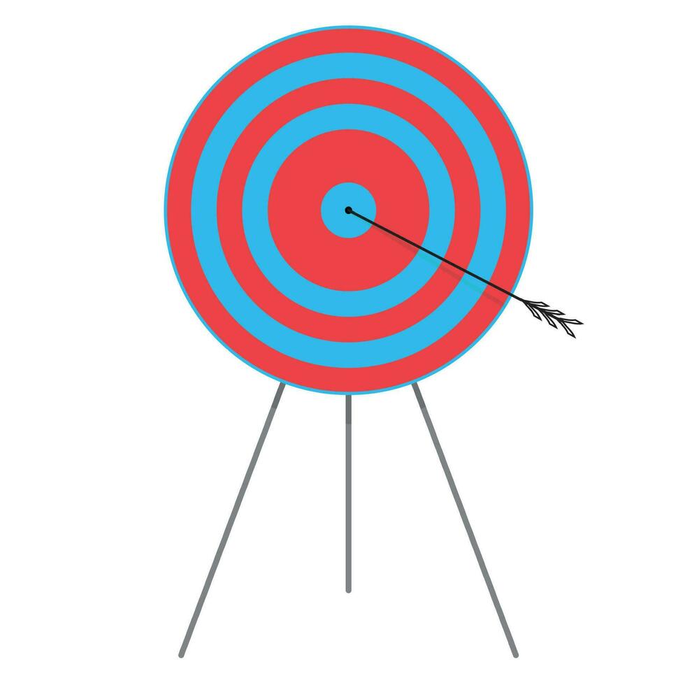 Bullseye shot, winner in aiming, centre and accuracy vector