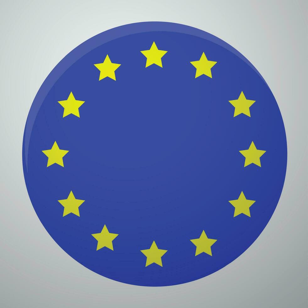 Icon European Union Flag. European union symbol, europe and european union flag, european and euro, vector illustration