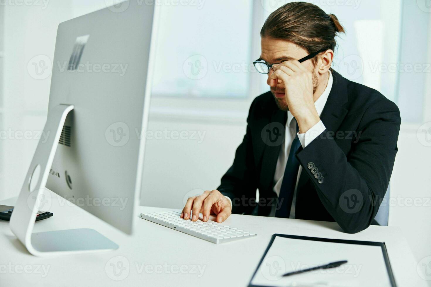 man in a suit in a suit office work phone Lifestyle photo