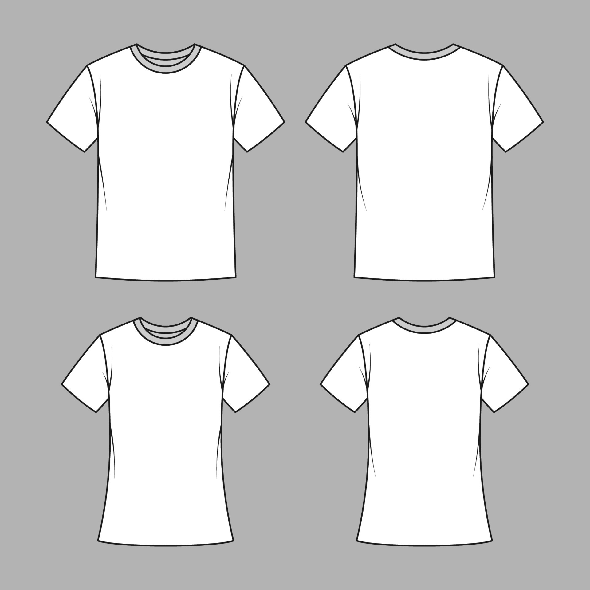 Outline White T Shirt Mock Up 23661844 Vector Art at Vecteezy