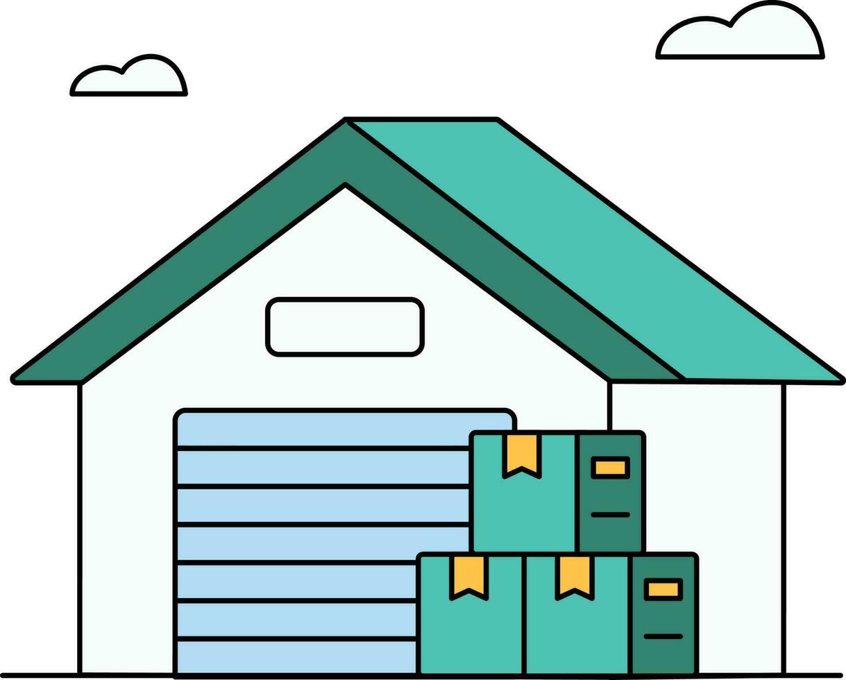 Warehouse Flat Illustration vector