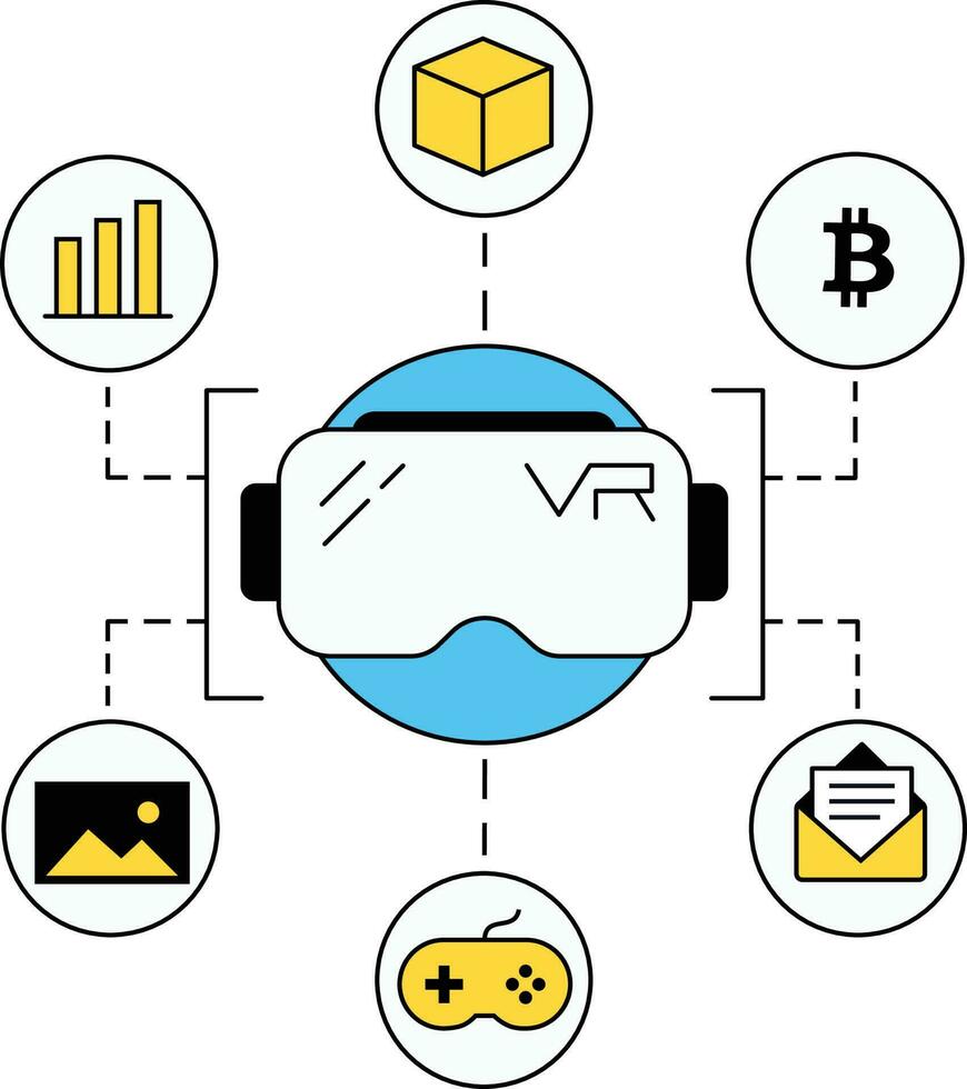 VR Flat Illustration vector