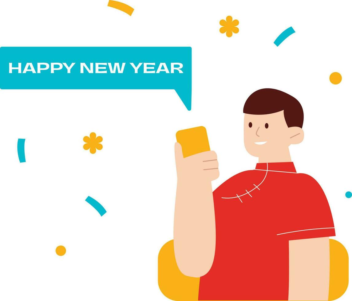 New Year Message Illustration vector