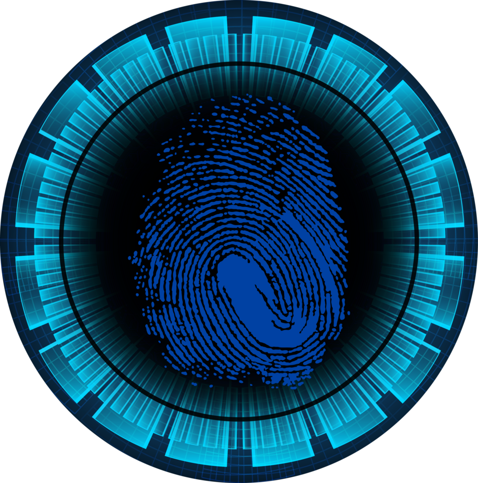 Modern Technology Fingerprint Cybersecurity Crop-out png