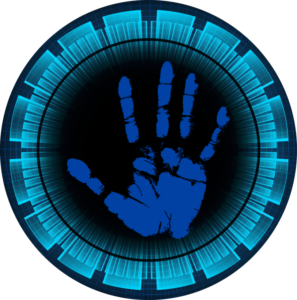 Modern Technology Fingerprint Cybersecurity Crop-out png