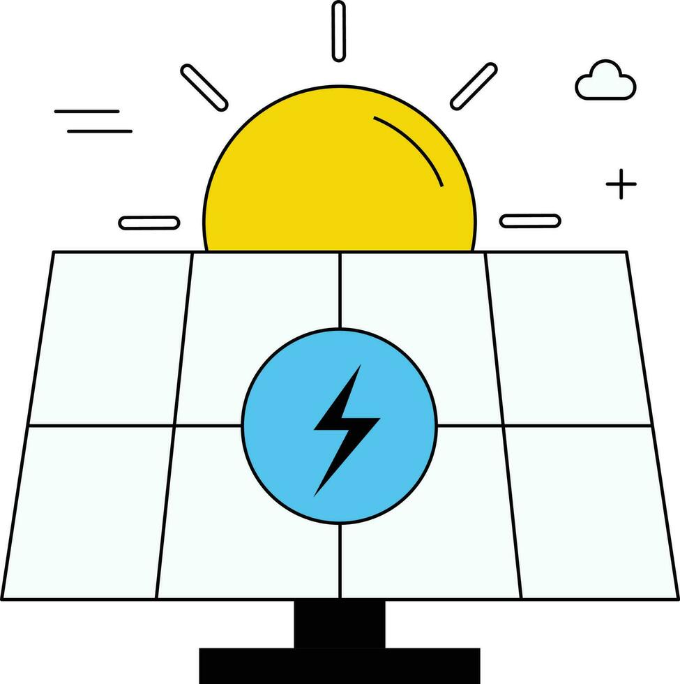 Sun Energy Flat Illustration vector