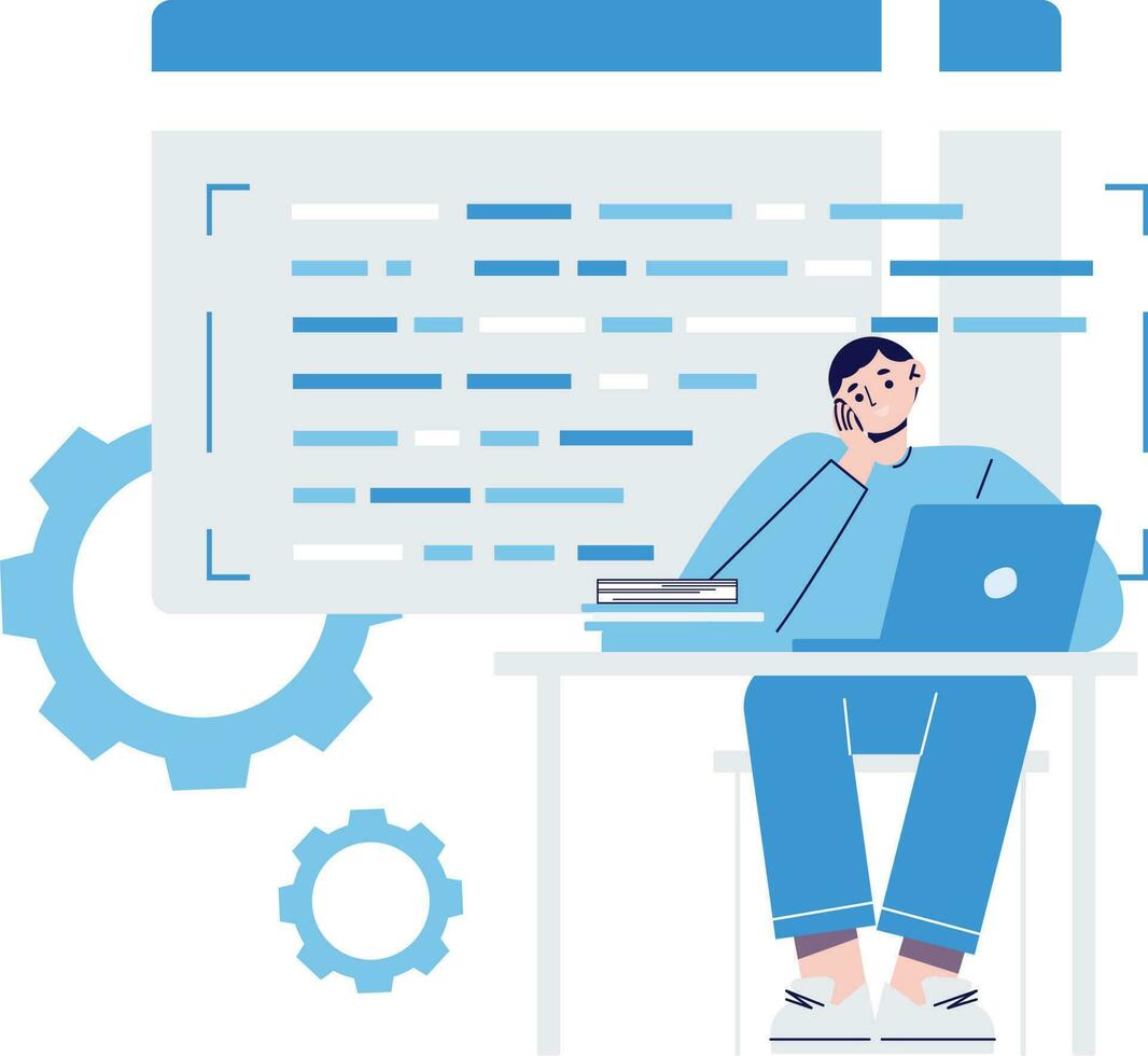 Working Data Illustration vector