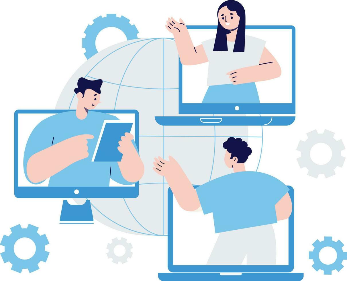 Human Chatting Illustration vector