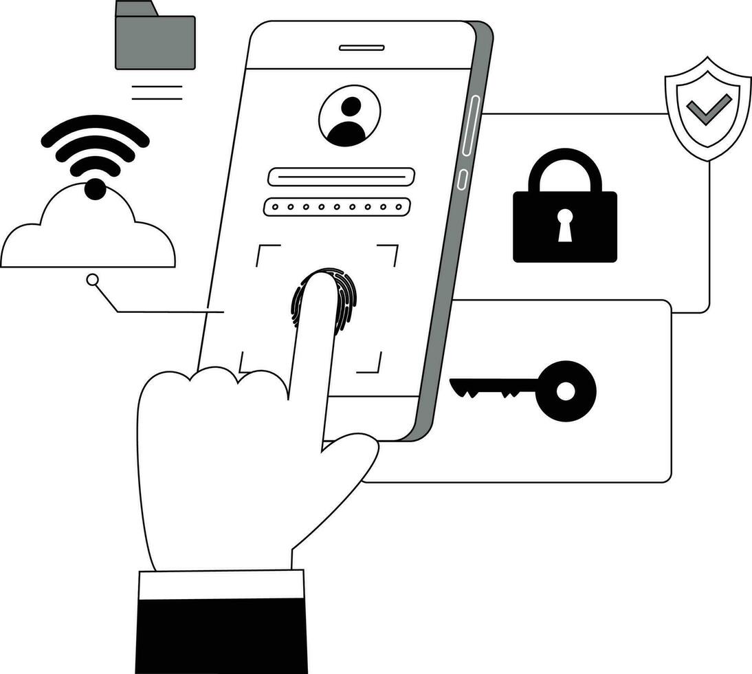 UI Security Illustration vector