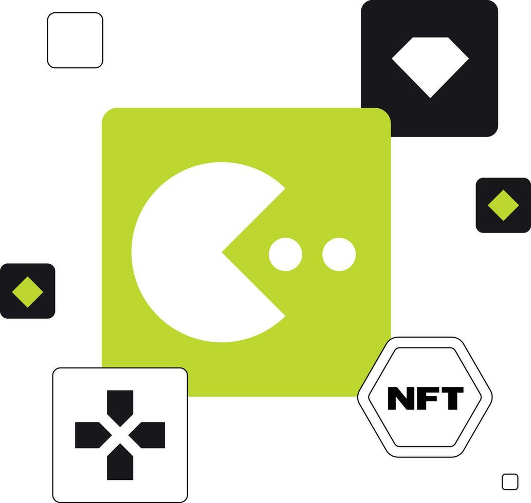 NFT Game Flat Illustration vector