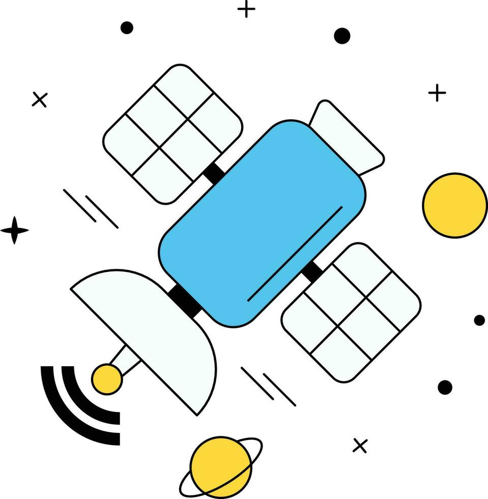 satélite tecnología plano ilustración vector