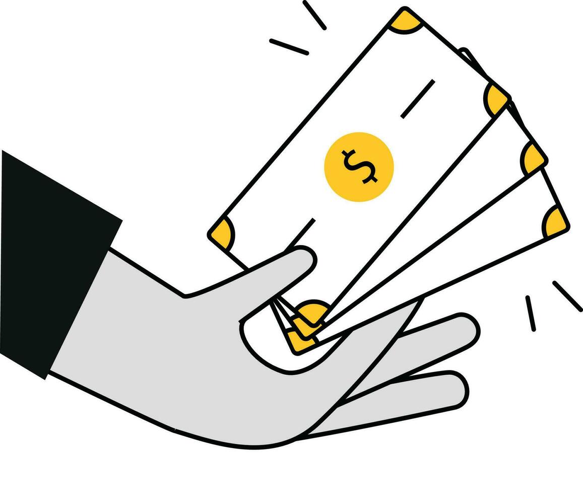 Hand holding money Illustration vector