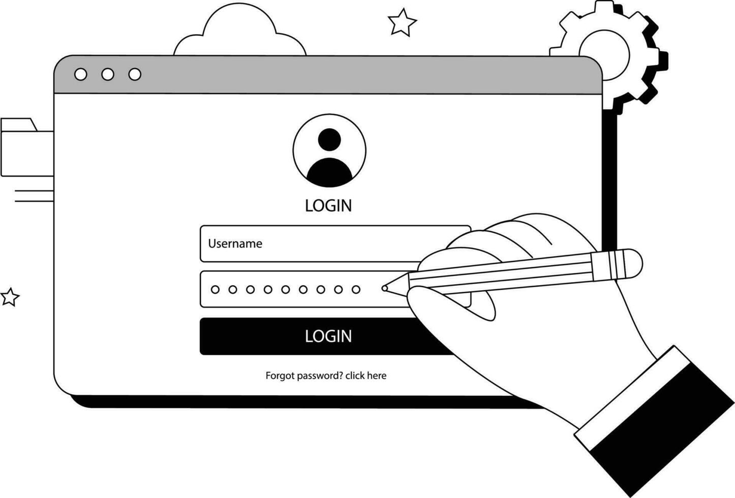 Login UI Illustration vector
