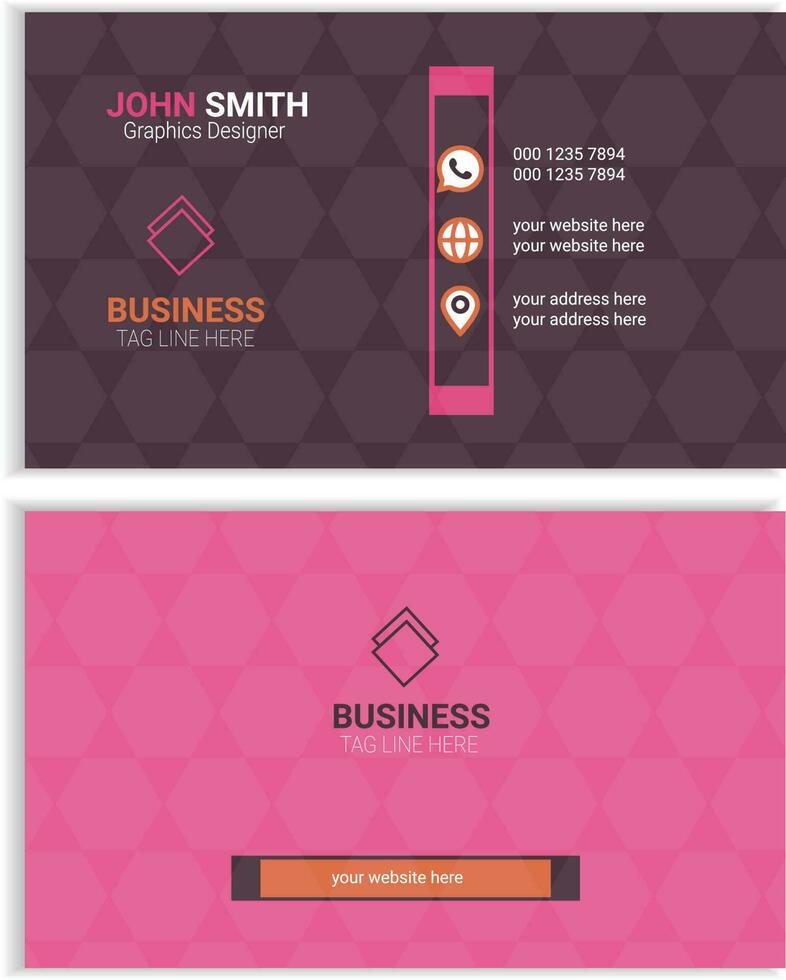 Pink business card design vector