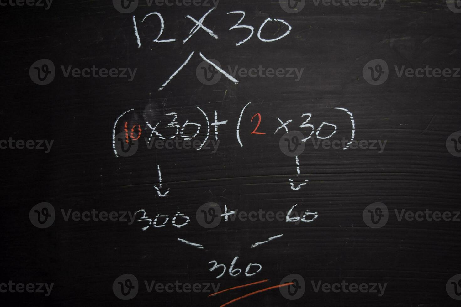 Close up math formulas written on a blackboard. Education concept photo