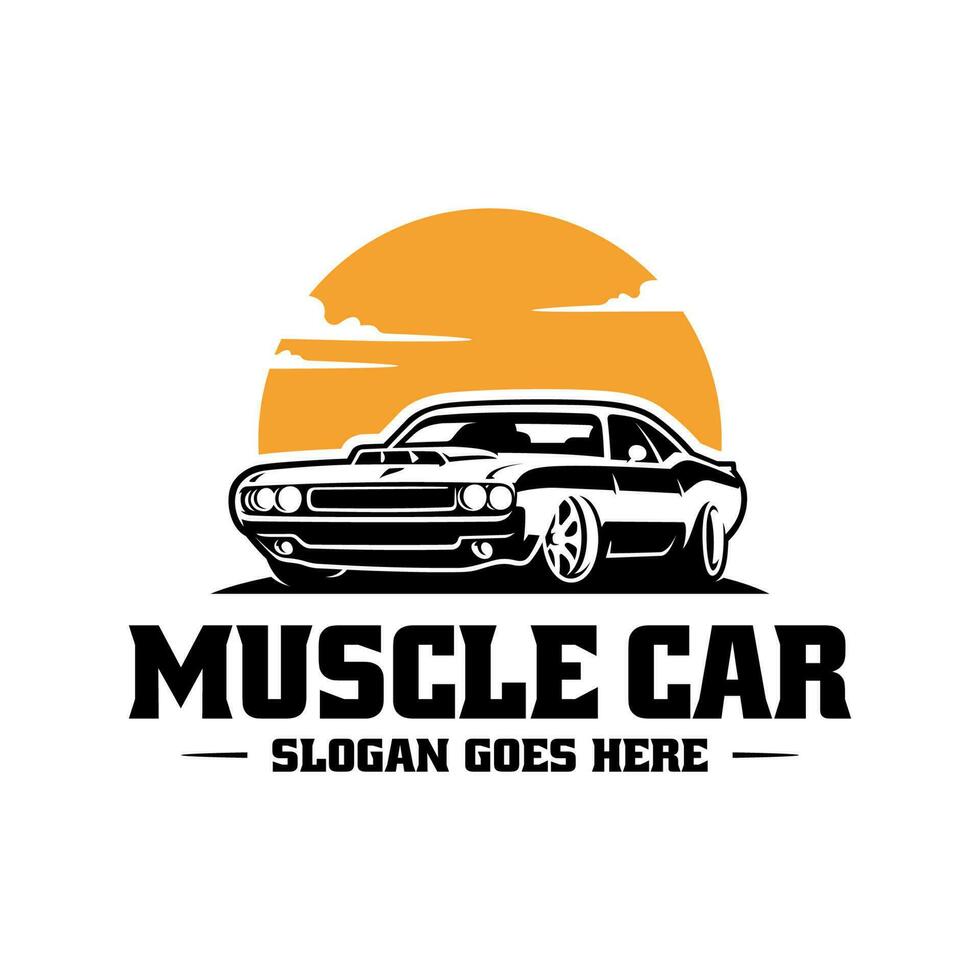 muscle car illustration logo vector