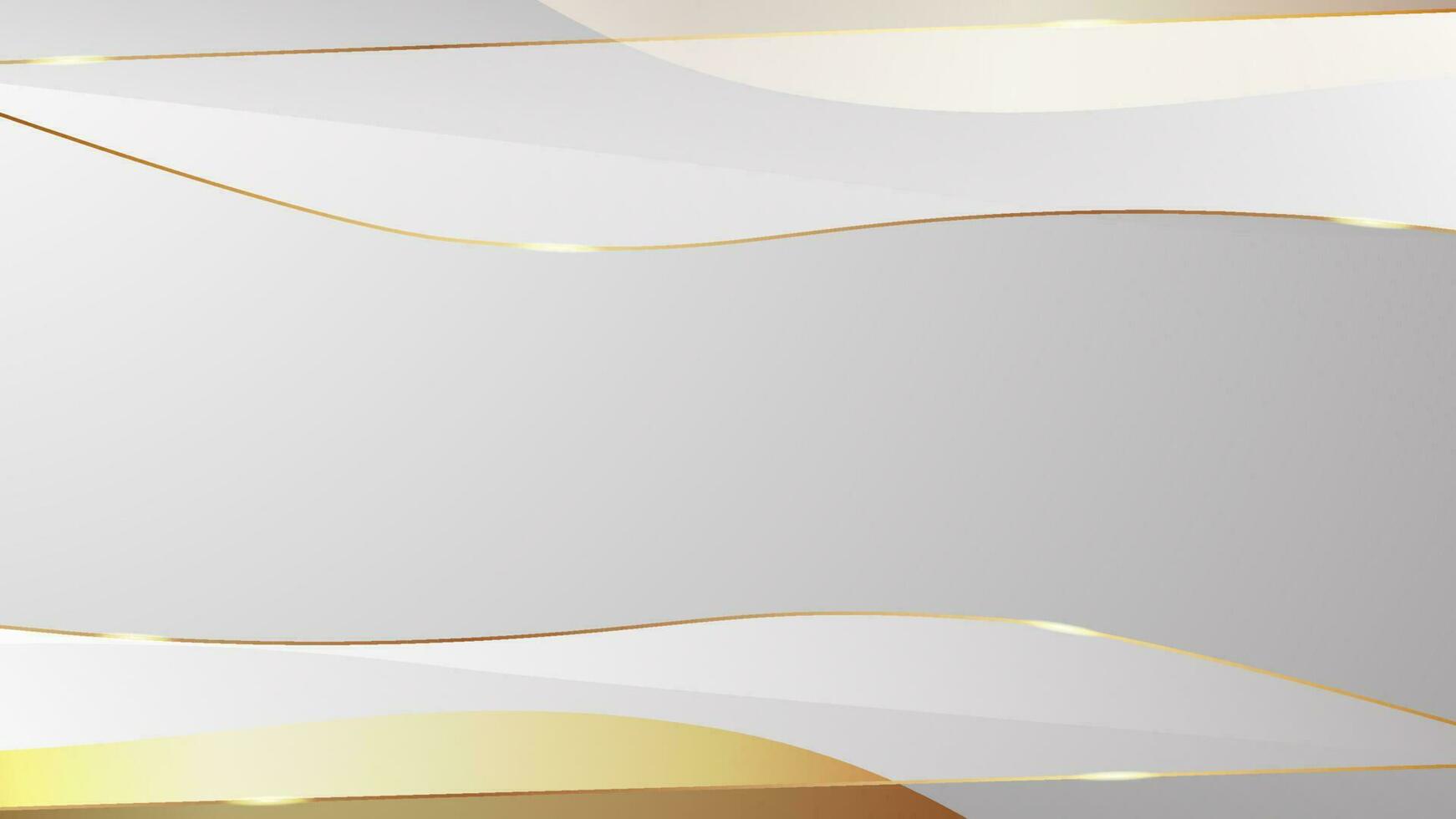 White and gold abstract background with copy space for text. Modern template design for cover, web banner, screen and magazine. vector