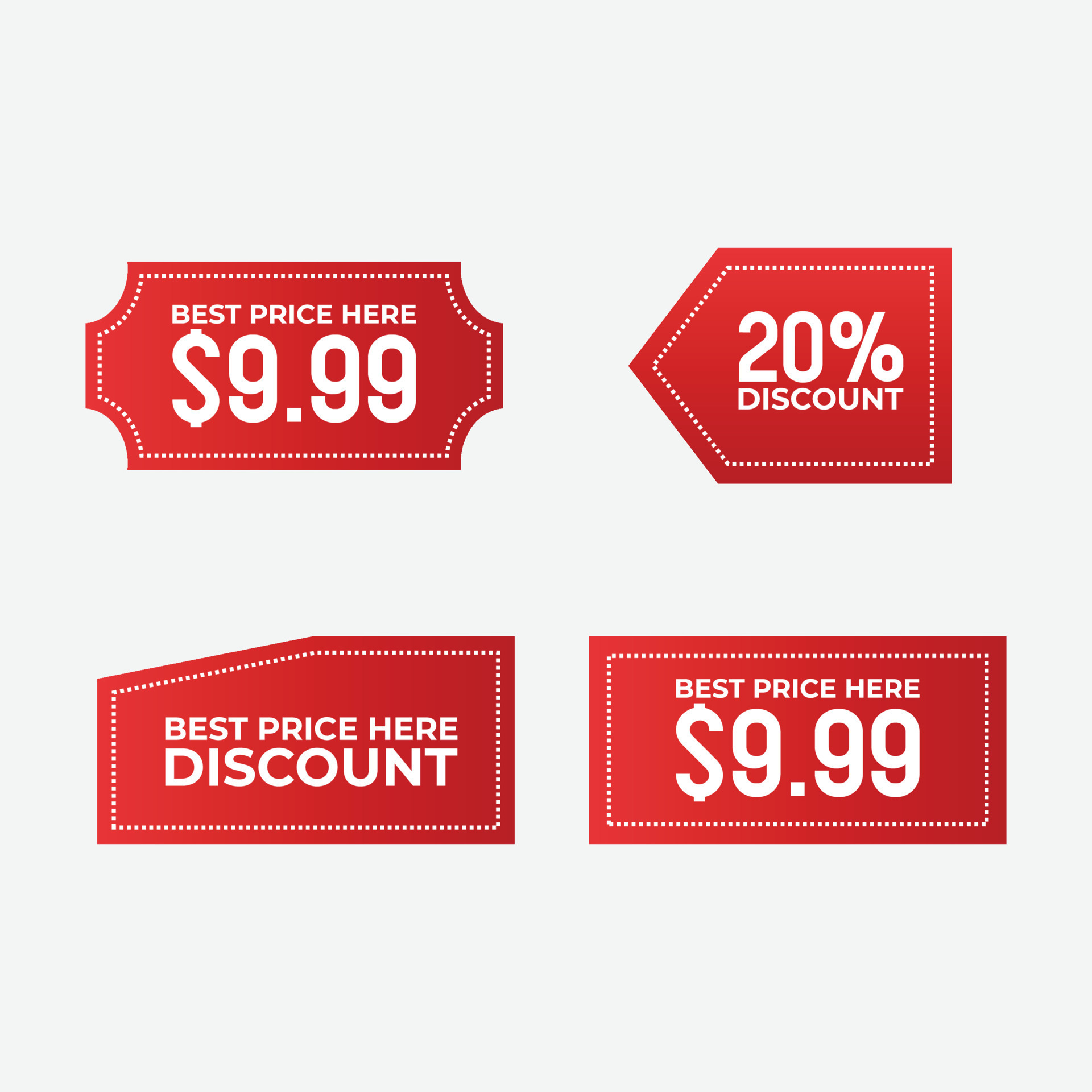 Unbeatable Deals Get Noticed with Our Sale Banner Stickers Vector Pack 